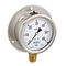 Bourdon tube pressure gauge Type: 3661 bottom connection brass wall flange
